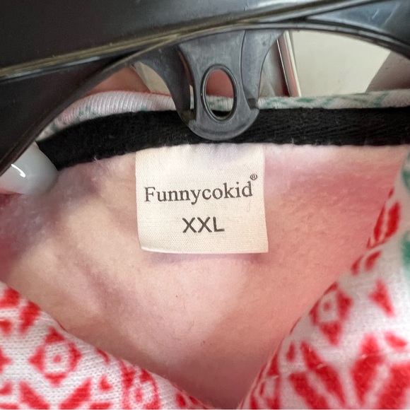 Festive Sloth Print Sweater Hoodie Christmas - Picture 4 of 4